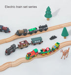 Neues elektrisches Eisenbahnset, kompatibel mit Thomas Holzeisenbahn Schienen Zugspielzeug für Kinder Weihnachtsgeburtstagsgeschenk