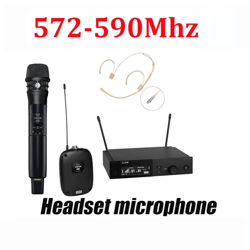 SLXD Mikrofon 500/600/800MHz Drahtloses Mikrofonsystem 4-Pin Headset KSM8/Beta58 Professionelles Audio-Equipment für Bühne Karaoke
