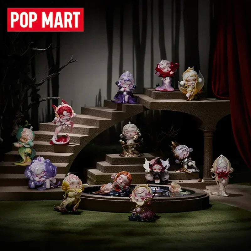 POP MART SKULLPANDA Petals In Four Acts Serie Mystery Box Genuine Blind Box Überraschungsspielzeug Taschenornament Figur Heimdeko Desktop