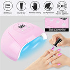 Gel-Nagellack-Kit, professionelles Nagelgel-Kit mit Nageltrockner, Soak-Off-Nagellack-Kit, Unterlack, Überlack, Maniküre-Werkzeug-Set