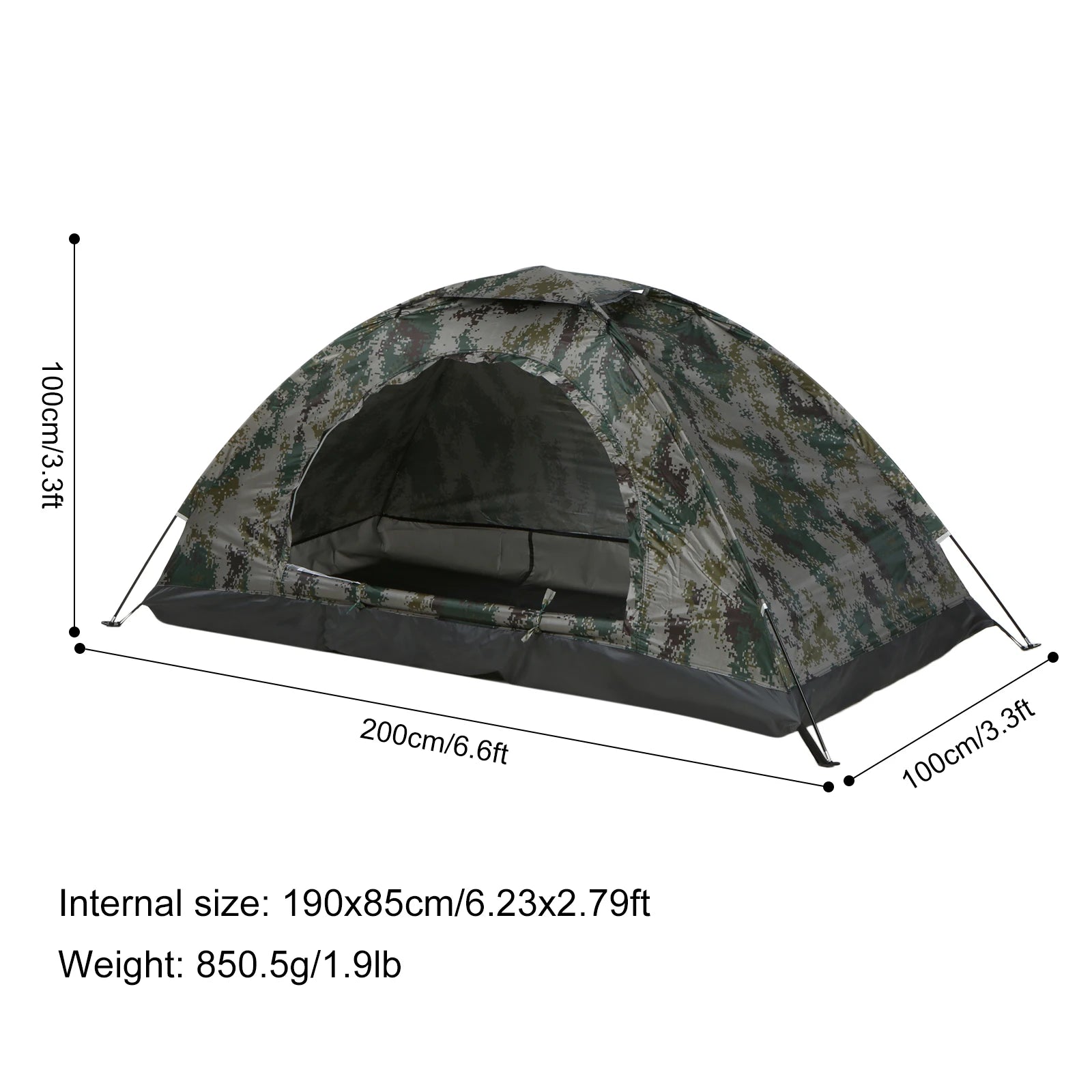 Tomshoo 1/2 Personen Ultraleichtes Campingzelt Einwandiges Tragbares Wanderzelt Anti-UV-Beschichtung UPF 30+ für Outdoor, Strand, Angeln
