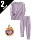 2piece Set Of Children's Autumn And Winter Round Neck Warm Casual Suit For Boys And Girls Comfortable Sports Home Base Shirt Set