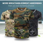 Outdoor Sports Men T-Shirts 3D Camouflage Quick Dry O Neck Short Sleeve Tops Shirt Camo Hiking Hunting T Shirt