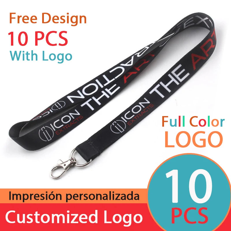10 St./Los Benutzerdefiniertes Logo Lanyard Schlüsselband Halsband Personalisierter Druck Mit Meinem Logo Firmenname Großhandel von maßgeschneiderten Lanyards Hauptbild