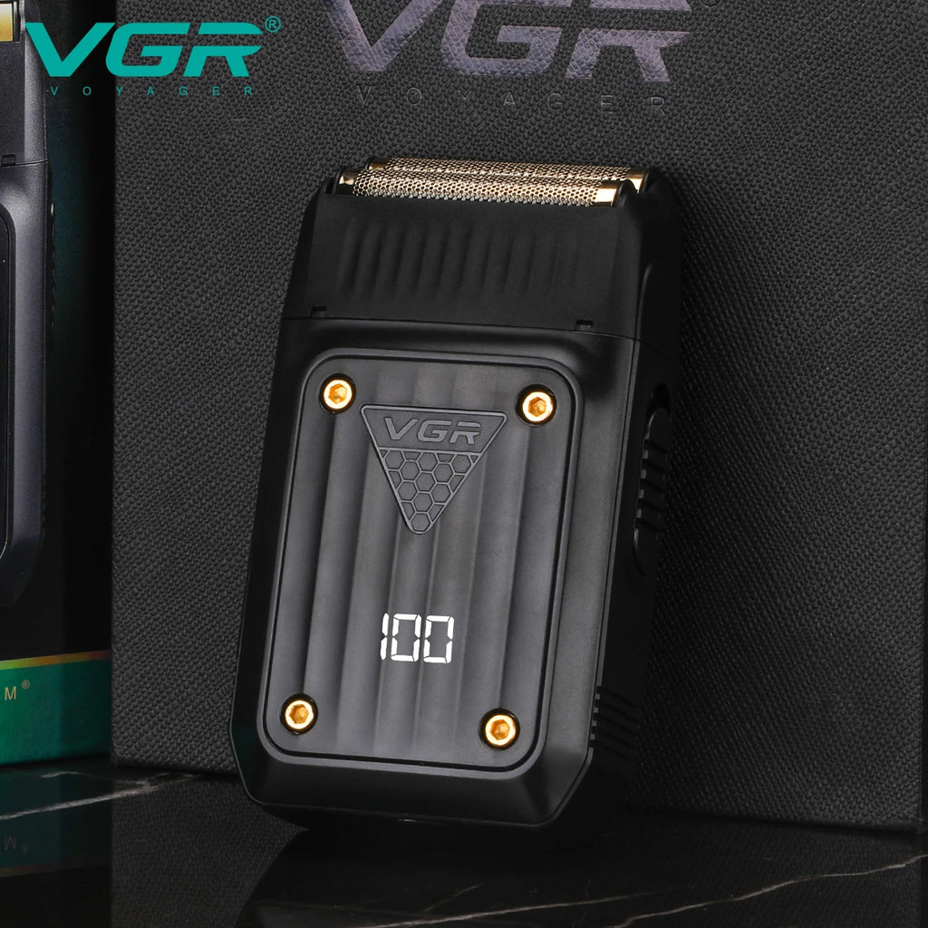 VGR Razor Professional Shaver Electric Beard Trimmer Digital Display Razor Reciprocating Razor Rechargeable Shaver for Man V-363