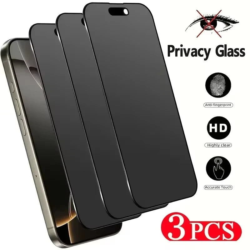 1-3 Stück Blickschutzfolie für iPhone 17 14 11 12 13 15 16 Pro Max 12 13 Mini 14 15 16 Plus XR XS X Anti-Spionage Panzerglas Hauptbild