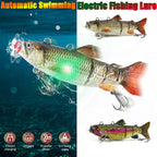 Automatischer Swimbait, elektrischer, robotergesteuerter Angelköder, 4-Segment, automatisch, mehrteiliger Köder, USB-wiederaufladbar, Wobbler, Pesca-Zubehör