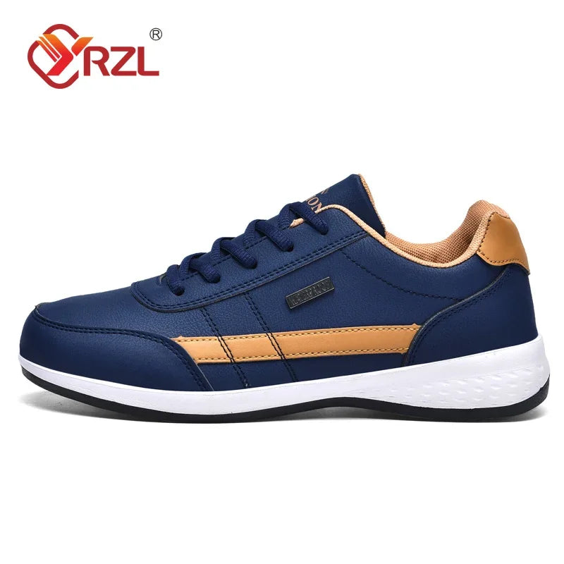 YRZL Herrenschuhe Frühling Herbst Wasserdichte Wandersneaker Freizeit Herren Ledersportschuhe Rutschfeste Tennisschuhe für Herren Zweitbild