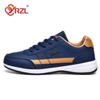 YRZL Herrenschuhe Frühling Herbst Wasserdichte Wandersneaker Freizeit Herren Ledersportschuhe Rutschfeste Tennisschuhe für Herren