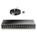 AMPCOM Network Switch 16 Ports Switch Ethernet 1000Mbps Gigabit High Performance Smart Switcher RJ45 Hub Internet Injector