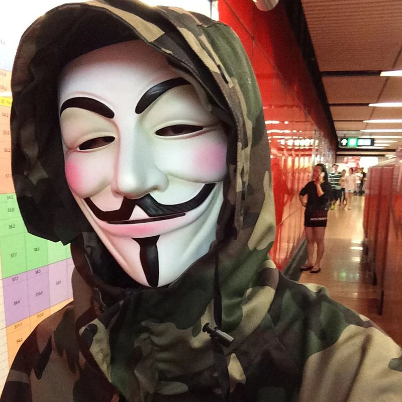 V For Vendetta Maske Cosplay Guy Fawkes Hacker Leuchtmaske Für Halloween Karneval Deko Requisiten Hauptbild