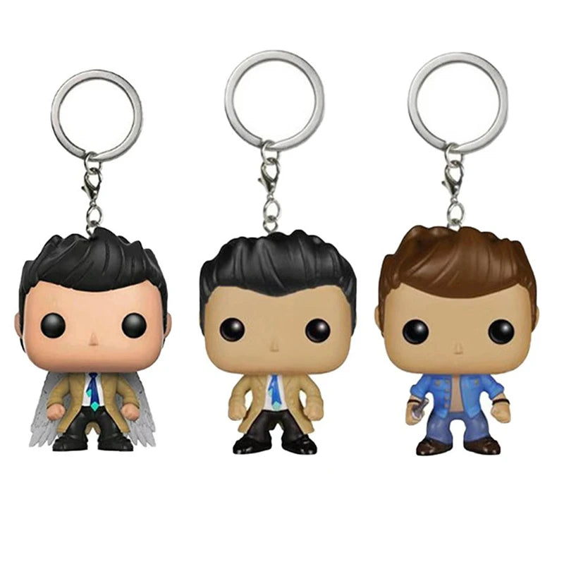 FUNKO POP Supernatural Neue Figur Castiel mit Flügel Sam SCHLÜSSELANHÄNGER Spielzeug Vinylfigur Sammlung Pocket Schlüsselkette Spielzeuge