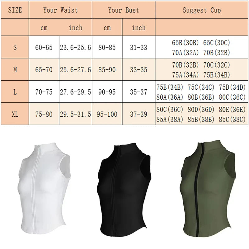 Aiithuug Athletic Reißverschluss-Sweatweste Jacke Ärmellose Lauf-Yoga-Tops Stehkragen-Shirts Sport-Top Fitness Damen Workout-Tops