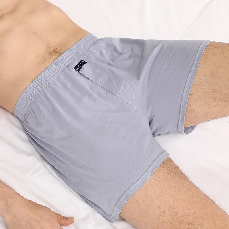 Herren Aro Unterhosen Unterwäsche 100% reine Baumwolle Schlafhose lose atmungsaktive Herren High Waisted Four Corner Boxershorts