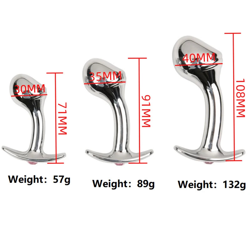 Kleines mittleres großes Analperlen-Plug-Set, künstlicher Dildo, Metall-Analplug, tragbarer Einsatz, Sexspielzeug für Männer und Frauen