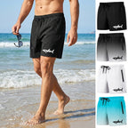 Hai-Grafik Herren Badeshorts Sommer Lässige Strandshorts mit Netzfutter Reißverschlusstaschen Schnell trocknende Badehose