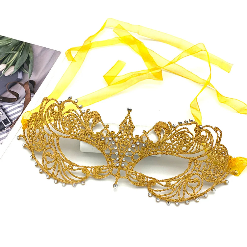 Neue Damen Hollow Lace Gesichtsmaske Maskerade Sexy Cosplay Abschlussball Party Requisiten Kostüm Maske Nachtclub Halloween Schwarze Augenmaske