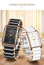 LIGE Mode Elegante Damenuhr Japanisches Uhrwerk Keramikarmband Luxus Damen Armband Quarzuhren Geschenke Reloj Mujer