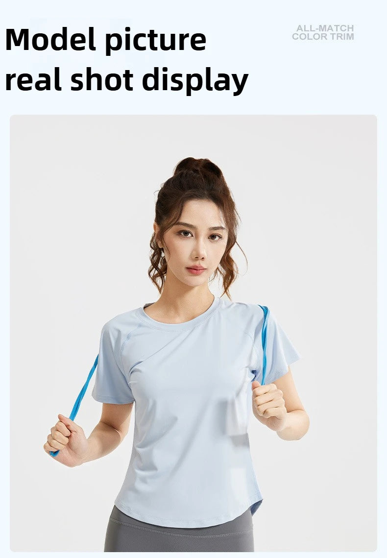 STOUREG Damen Lockeres Mesh Sport T-Shirt Schnell Trocknend Kurzarm Yoga T-Shirt Pilates Laufen Sport Fitness Kurzarm