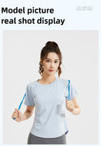 STOUREG Damen Lockeres Mesh Sport T-Shirt Schnell Trocknend Kurzarm Yoga T-Shirt Pilates Laufen Sport Fitness Kurzarm