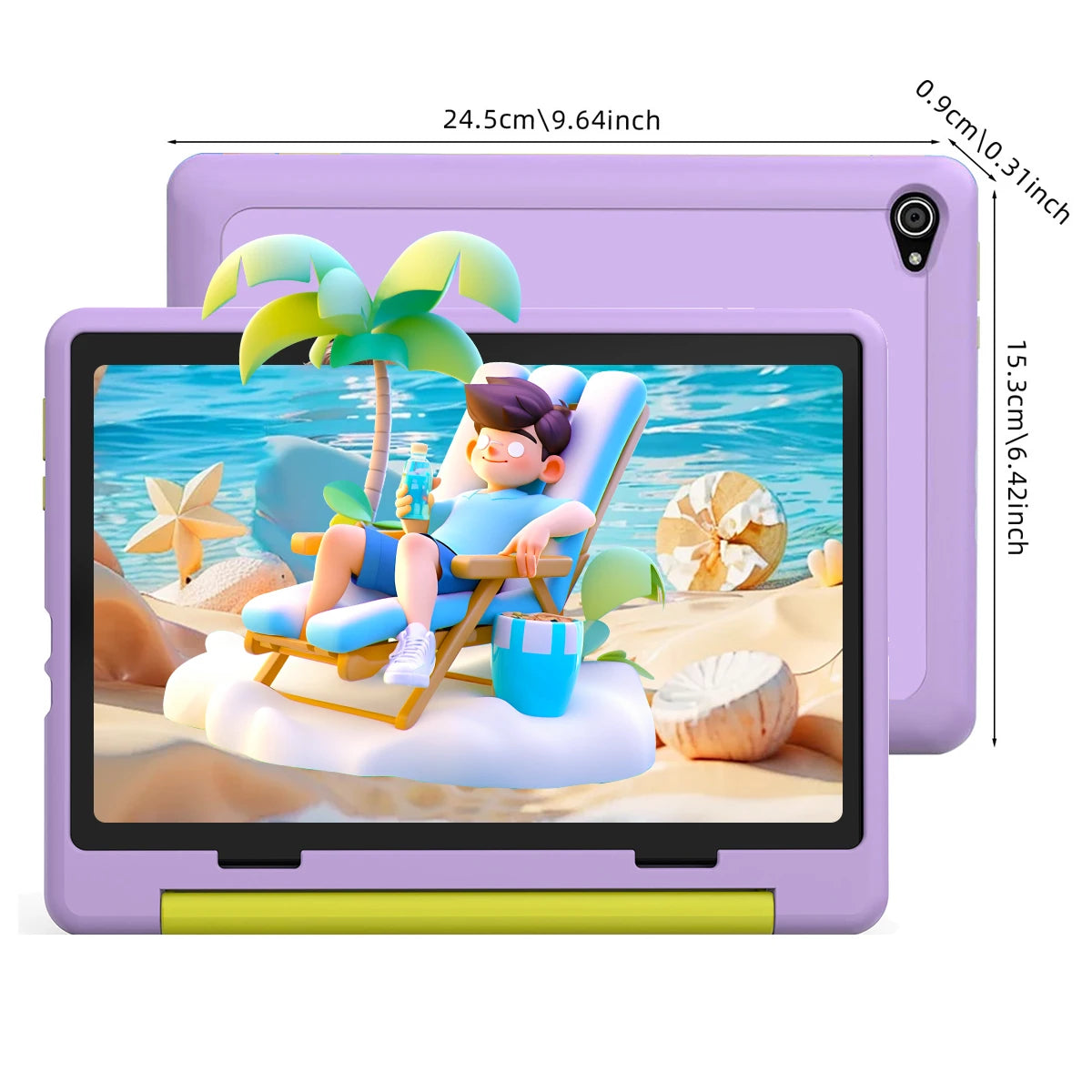 Kinder-Tablet Android 15 Tablet für Kinder 10 Zoll 20GB+64GB 8-Kern mit Hülle 1TB TF erweiterbar für Kleinkinder Kinder Kindersicherung