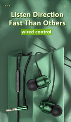 Gamer kabelgebundene Kopfhörer Gaming kabelgebundene Ohrhörer Metall HiFi Bass Stereo 3,5mm Ohrhörer Earbud für Handy Computer Mikrofon L-Klinke magnetisch