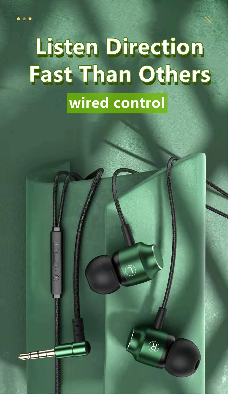 Gamer kabelgebundene Kopfhörer Gaming kabelgebundene Ohrhörer Metall HiFi Bass Stereo 3,5mm Ohrhörer Earbud für Handy Computer Mikrofon L-Klinke magnetisch