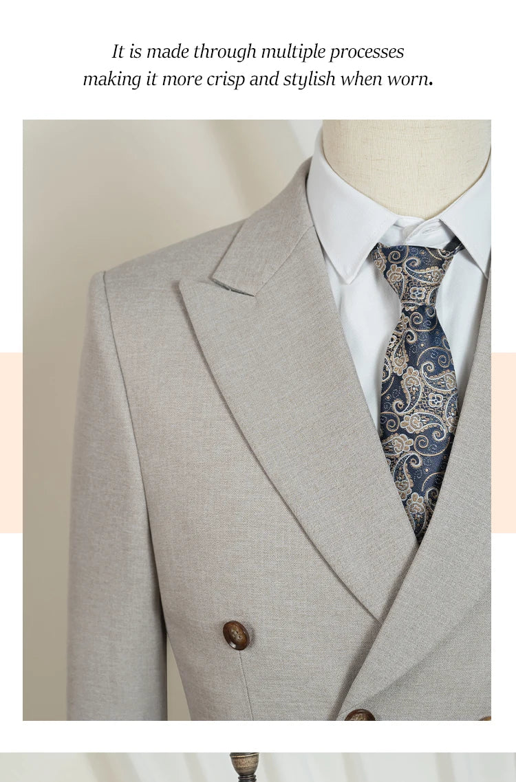 ST Cassy Dunkelblau Eleganter Herrenanzug 2-teiliges Set Moderne Hochzeitsanzüge für Herren Stilvoller Business-Büroanzug