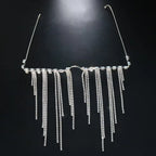Mode Quaste Halbrahmen-Metallbrille für Frauen Kristall Gesichts-Kette Schmuck Brillen Kpop Make-up Strass-Accessoire Ohne Gläser