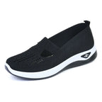 Damen Neue Sommerschuhe Mesh Atmungsaktive Sneaker Leichte Slip-on Plateau Freizeitschuhe Damen Rutschfeste Gehschuhe Gewebte Schuhe