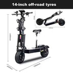 Toursor X14 Electric Scooter 10000W 14 Inch 72V Off-Road Adult Foldable Scooter New EU Express Duty Free 2025