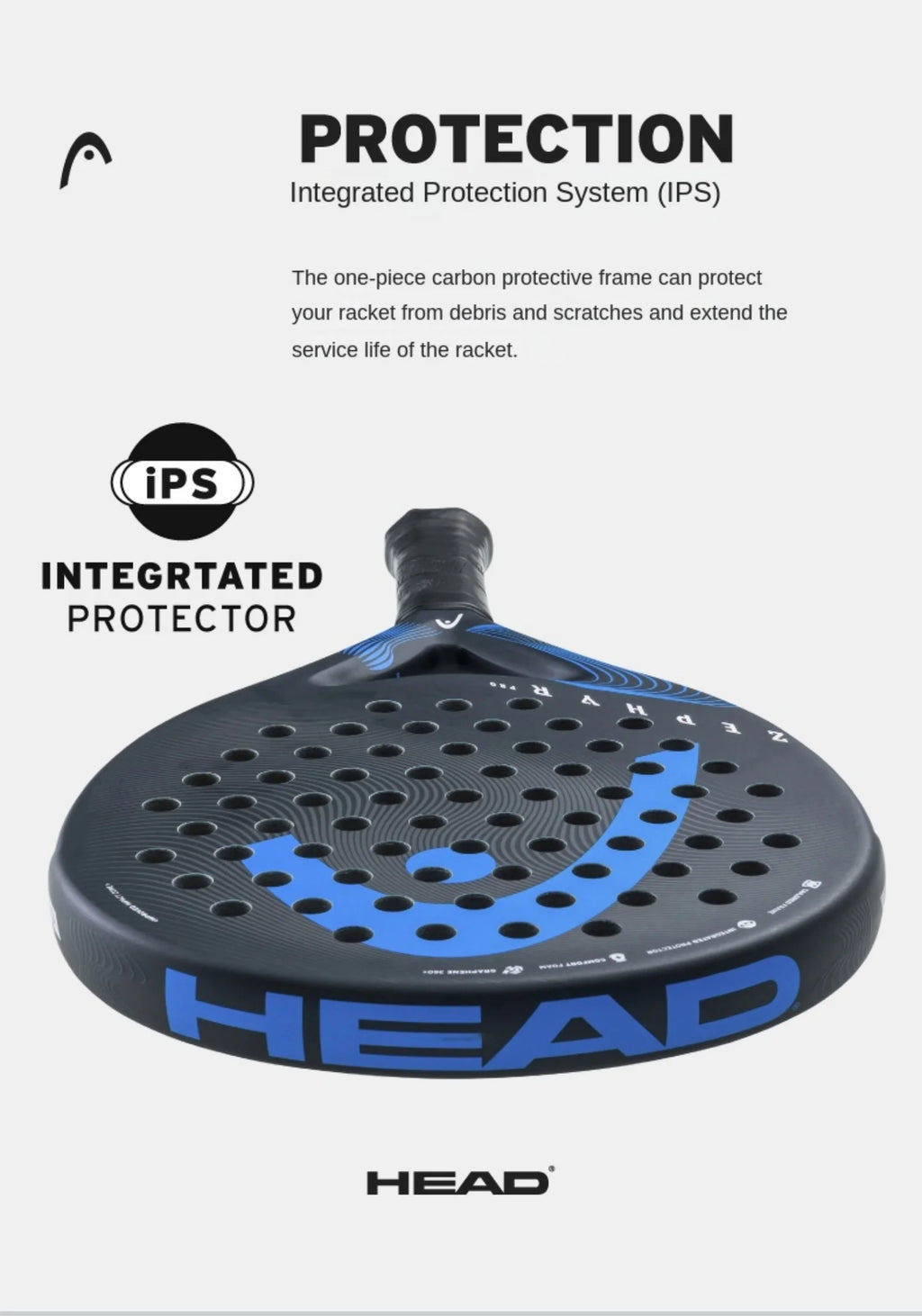 Genuine HEAD Tennis Padel Rackets ZEPHYR Series Carbon Fibre EVA Memory Flex Foam Core Padel Tennis Racquets Lightweight