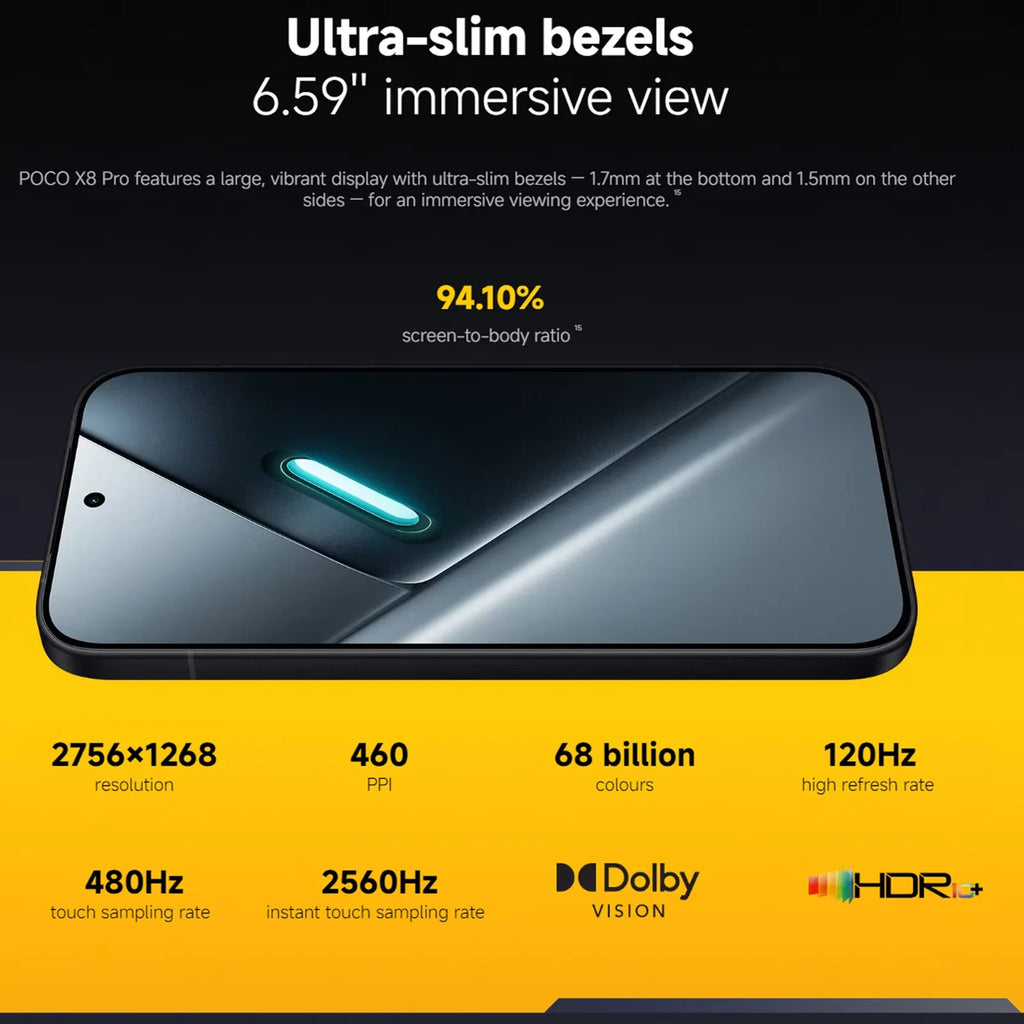 Globale Version POCO X8 Pro Dimensity 8500-Ultra Prozessor Smartphone 6,59" 1,5K 120Hz Display 6500mAh(typ) 100W HyperCharge