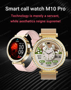 Fashion Zircon Smartwatch 1,46" AMOLED Bildschirm 5.4 Bluetooth Anruf Herzfrequenz Temperaturüberwachung Damen Smartwatch Schrittzähler