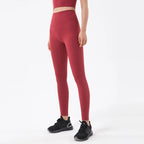 SOISOU Nylon Yogahosen Gym Leggings Damen Mädchen Fitness Weiche Strumpfhosen Hohe Taille Elastisch Atmungsaktiv Keine T-Linie Sporthosen