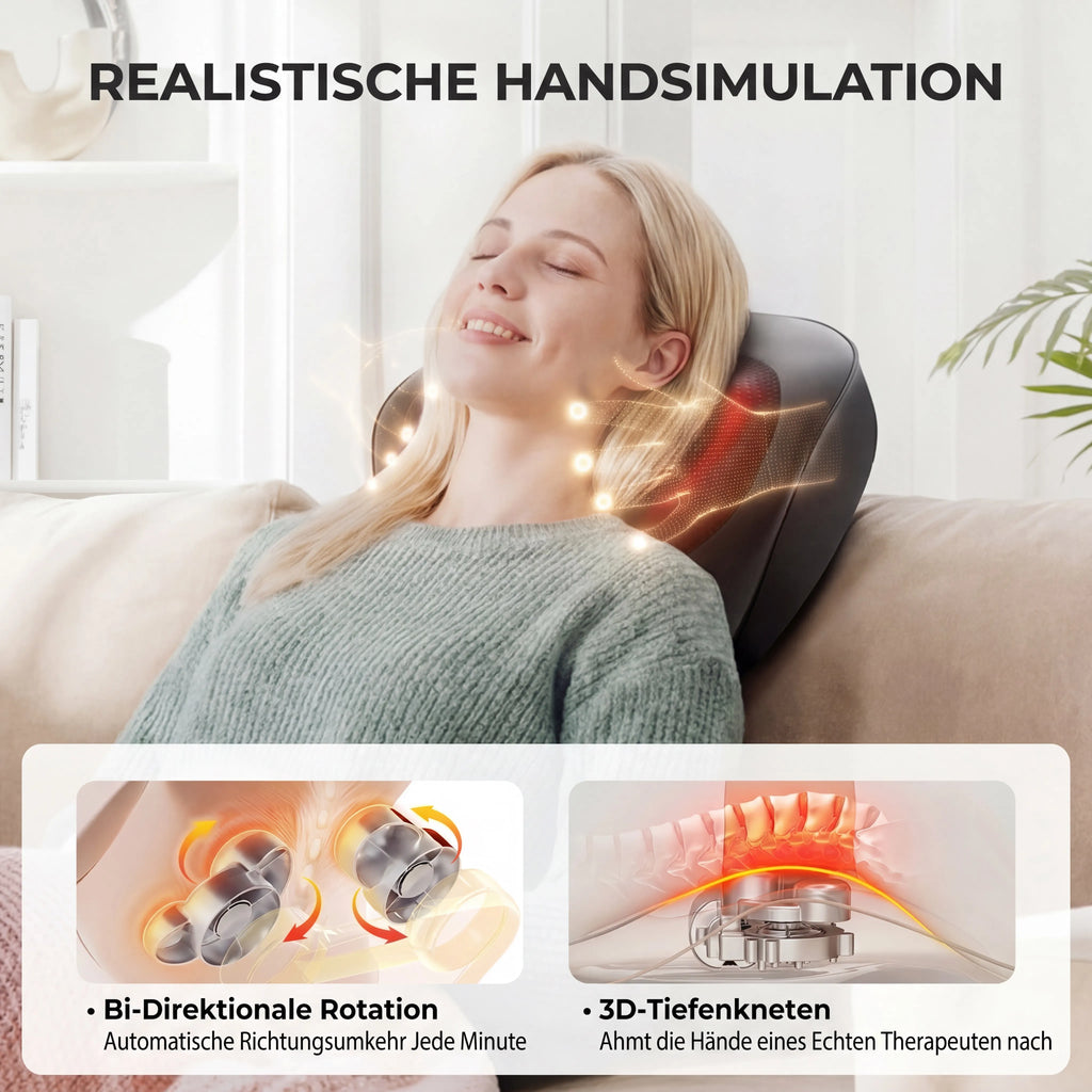 Massagegerät mit Heizfunktion, 3D Shiatsu Massagegerät zur Entspannung, Heizmassage mit Shiatsu-Knetmassage, Bestes Geschenk für Männer und Frauen