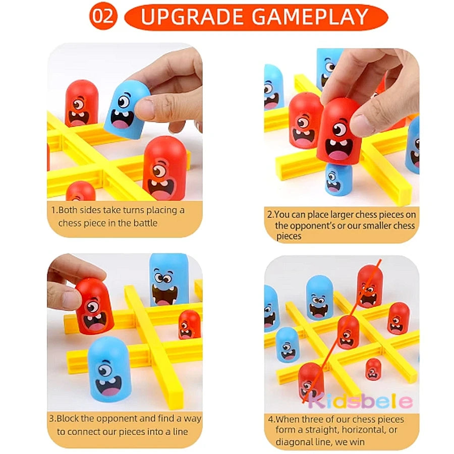 Brettspiel Spielzeug Tic Tac Toe Groß isst Klein Logisches Denken Trainingsspiel Eltern-Kind Interaktives Familienspiel Kinder Weihnachtsgeschenk