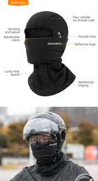ROCKBROS Radmützen Vollgesichtsmaske Winter Atmungsaktiv Winddicht Fleece Fahrrad Halswärmer Schal Maske Skifahren Motorrad Fahrradmütze