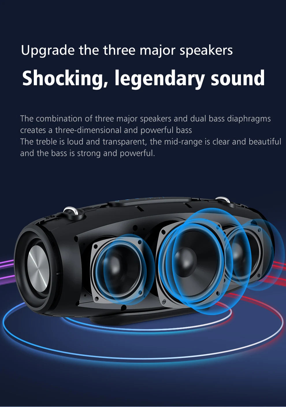 ZEALOT-S67 60W Tragbarer Bluetooth-Lautsprecher Outdoor Party-Lautsprecher Großer lauter Lautsprecher Exzellente Bassleistung Hifi-Lautsprecher