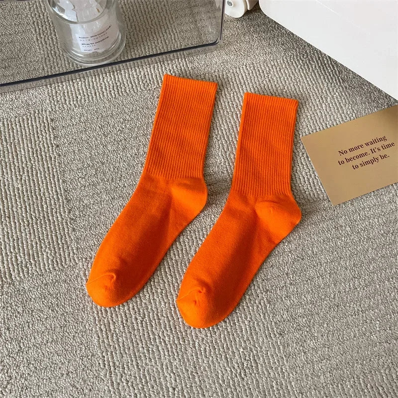 33 Farben Sommer Baumwolle Weiche Socken Fröhlich Bunte Damen Mid-Tube Strümpfe Modetrend Rot Grün Knöchelsocken Herbst Strumpfwaren