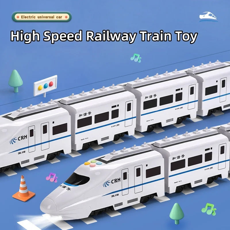 Spielzeug-Elektrozug "Bullet Train" – Batteriebetriebene Aktionslokomotive, Hochgeschwindigkeitsfahrzeug mit Zuggeräusch und Licht, Geschenk für Kinder
