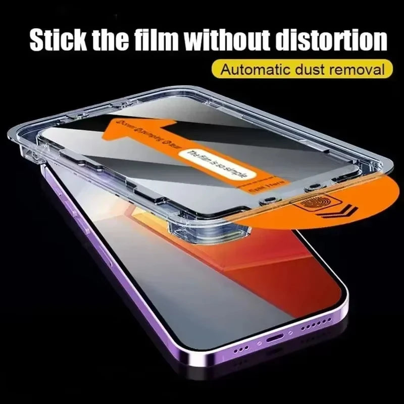 Staubfrei Installierbares Gehärtetes Glas für iPhone 16 15 14 Plus 17 Pro Max Air 13 12 Mini 11 XR XS Oleophobe Beschichtung Displayschutzfolie