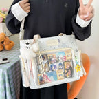 Neue Y2K Süße Japanische Ita Bag Lolita Mädchen Transparente Umhängetasche Große Kapazität Umhängetasche Lässige Tasche DIY Display Handtaschen