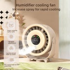 Neuer Sprühnebelventilator, befeuchtend, schnelle Kühlung, Aufhängeloch, geräuscharm, digitale Anzeige, Tastensteuerung der Geschwindigkeit, fein absorbierbar