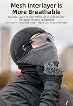 ROCKBROS Radmützen Vollgesichtsmaske Winter Atmungsaktiv Winddicht Fleece Fahrrad Halswärmer Schal Maske Skifahren Motorrad Fahrradmütze