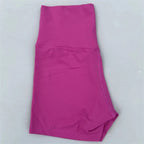 Sexy einfarbige Damen-Fitness-Sportshorts, hohe Taille, athletische Yoga-Shorts, Bein-Radfahren, umfassendes Training, Jogging, Squat-Proof