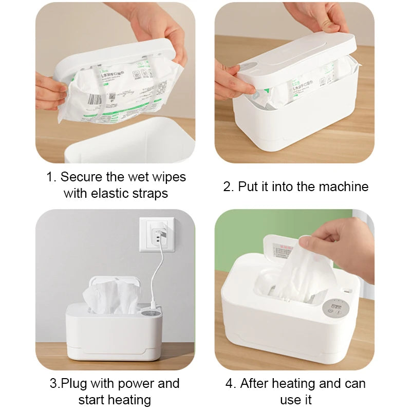 Baby Feuchttücherwärmer Spender Thermostat Wärmer Taschentuchbox Servietten Elektrische Heizung Isolierung Aufbewahrungsbox Halter