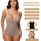 Cross Waist Tummy Control Body Shaping Bodysuit für Damen Ganzkörperkontrolle V-Ausschnitt Mesh Atmungsaktiver Slip Unterwäsche Po-Former