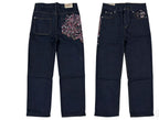 Y2K Black Washed Bestickte High-Waisted Oversized Jeans Herren Europäischer und Amerikanischer Retro Klassiker Lockere Weite Gerader Schnitt Hosen