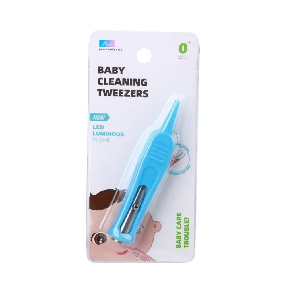 1 Stk. Baby-Nasenklammer, Säuglings-Ohr-Nasen-Nabel-Sicherheits-Pinzette, sichere Zange, Reinigungszubehör, Pinzette mit LED-Licht